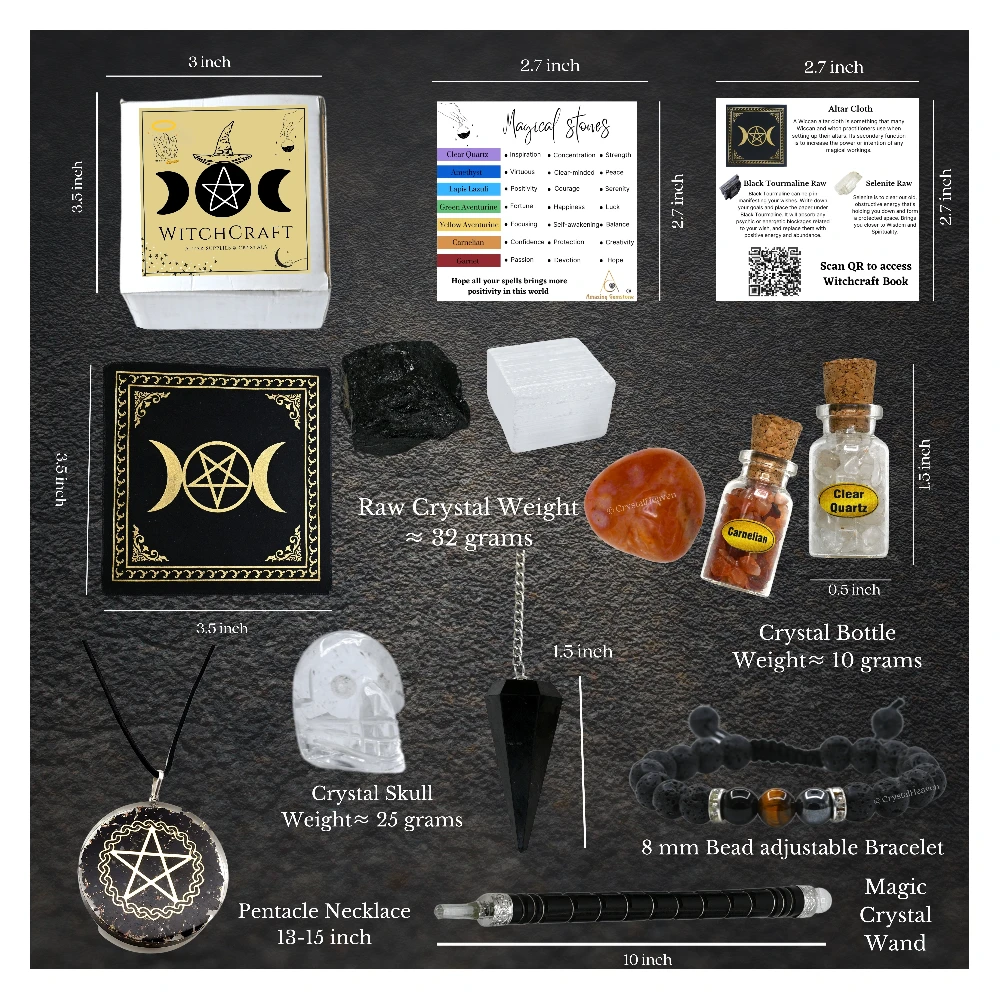 Spell Jars Kit for Witchcraft Supplies - Premium Set of 17