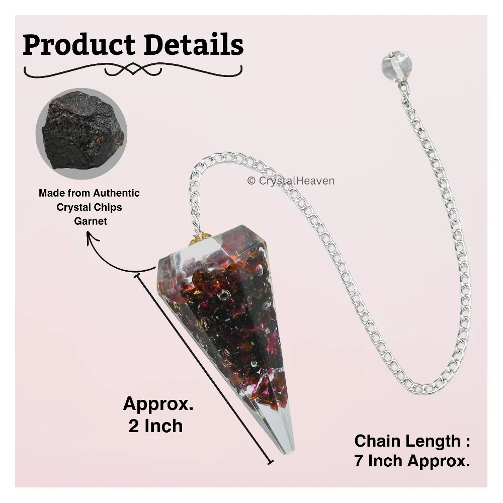 Garnet Crystal Orgone Pendulum