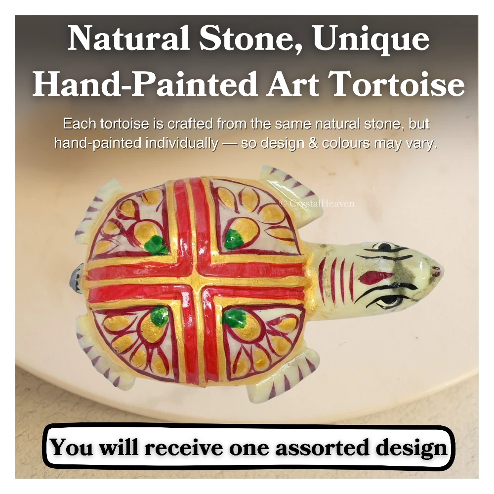 Yellow Aventurine Crystal Gemstone Hand Painted Tortoise (2-3 Inch)