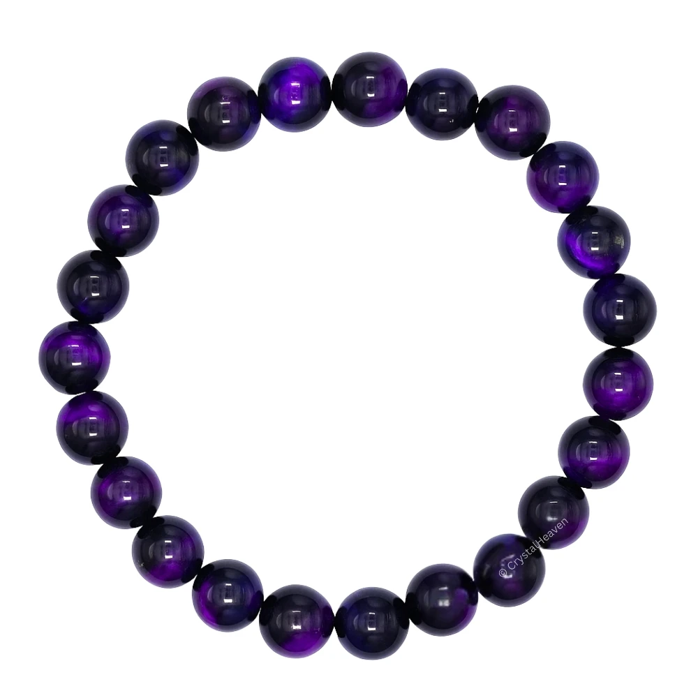 Purple Tiger Cat's Eye Bracelet (Elastic)