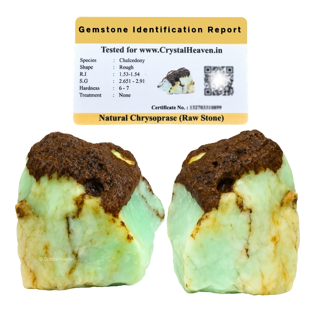 Raw Chrysoprase Crystals (2 pieces)