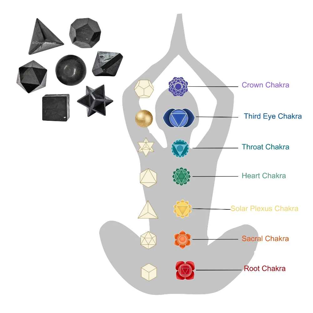Shungite Platonic Solid - 7 Pcs