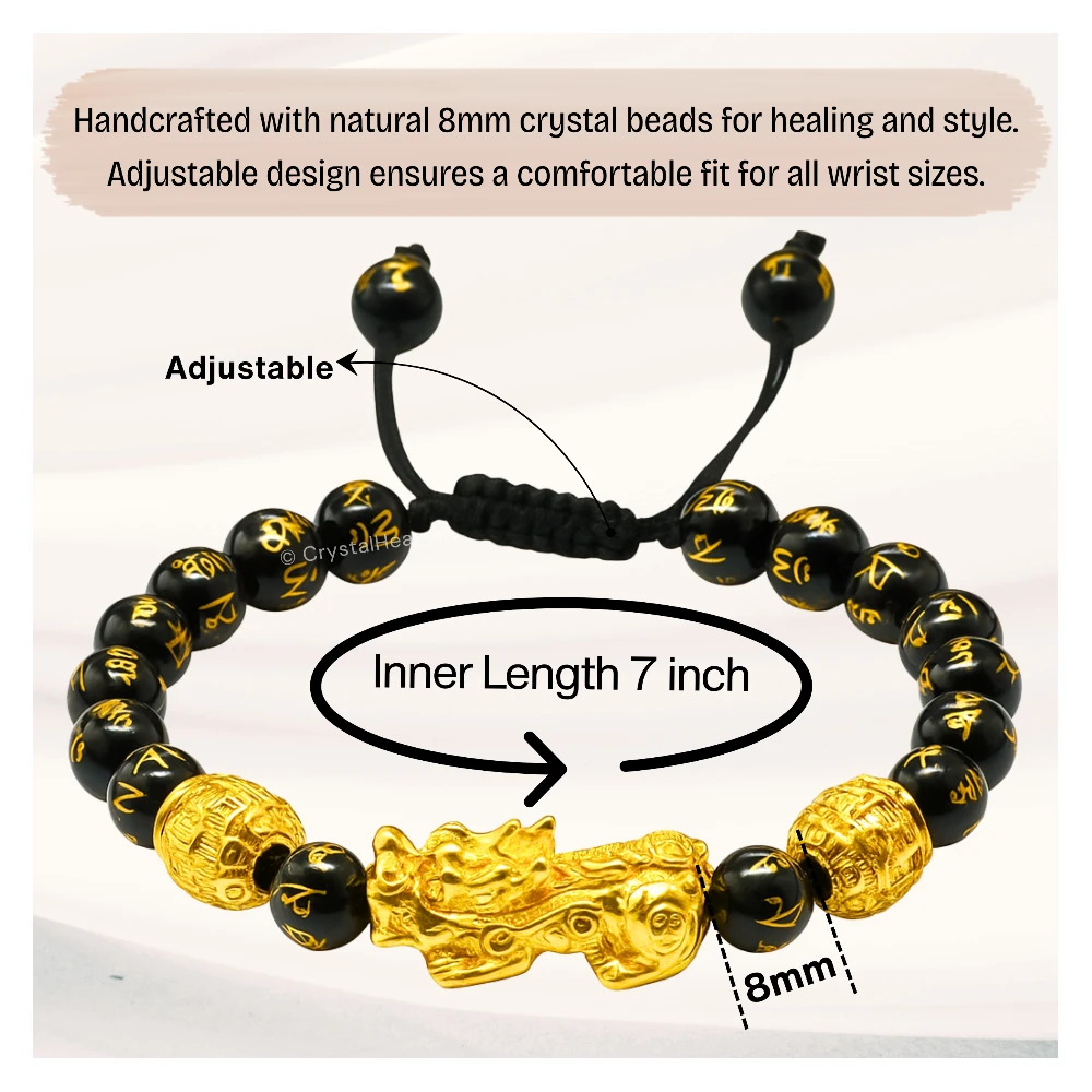 Feng Shui Bracelet Black Obsidian (Adjustable)
