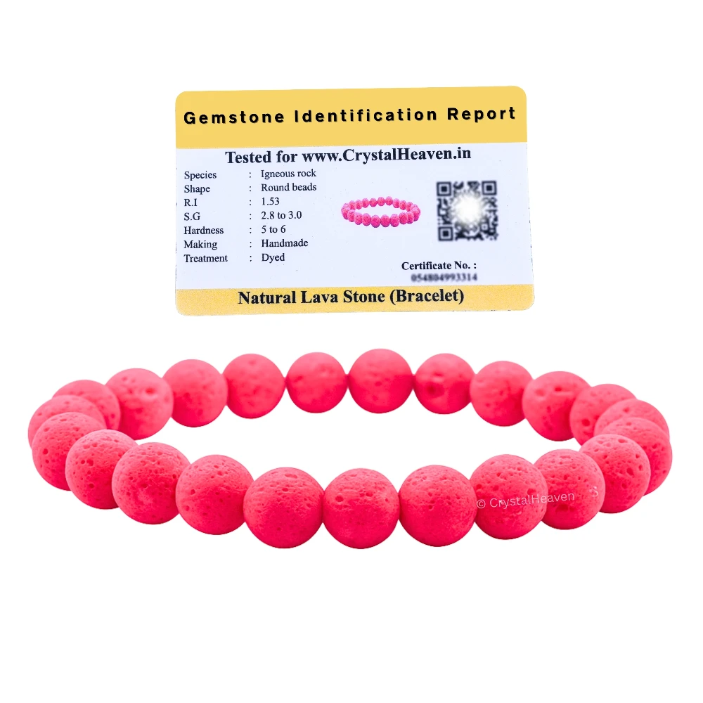 Pink Lava Stone Bracelet (Elastic)