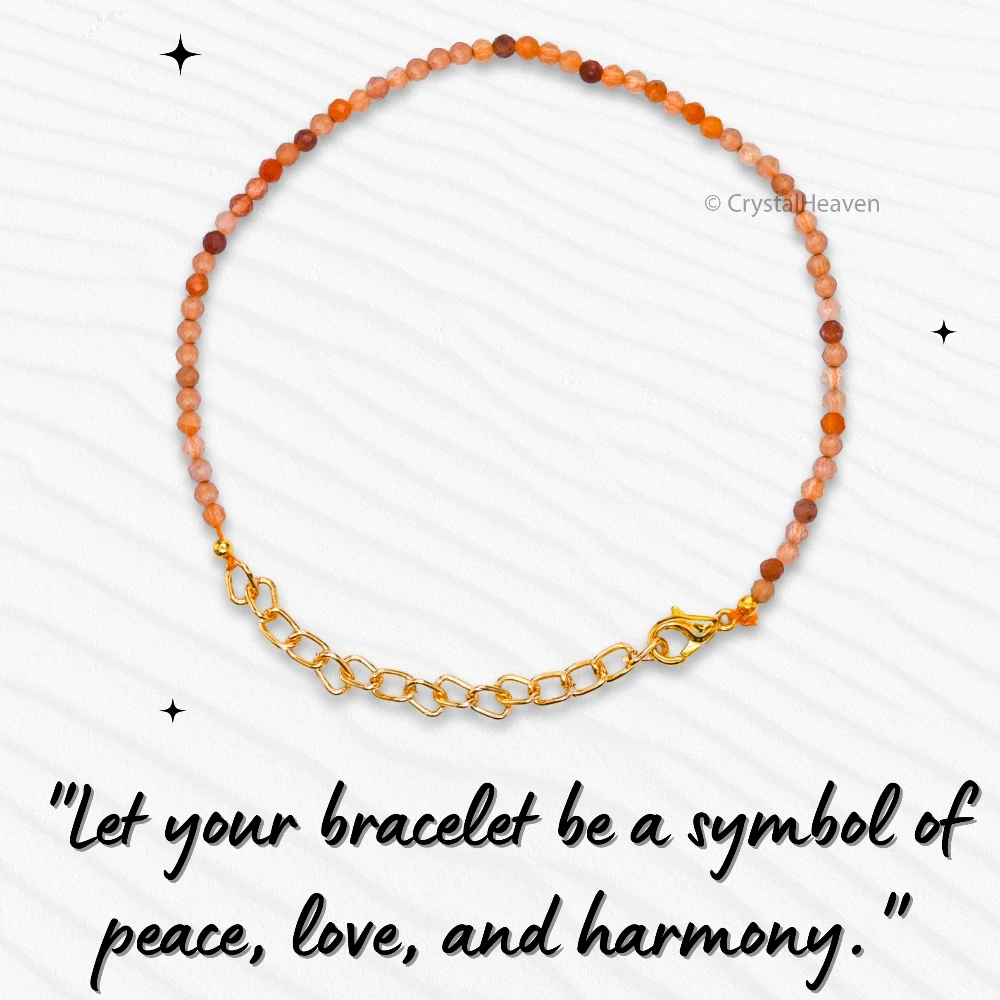 Orange Rutilated Quartz Bracelets - 2mm Faceted Beads (Gold)
