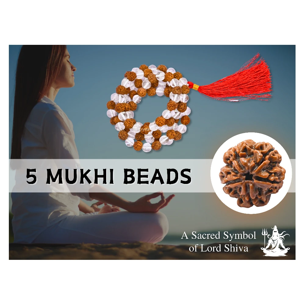 Original Rudraksha Sphatik Mala (Without Knot)