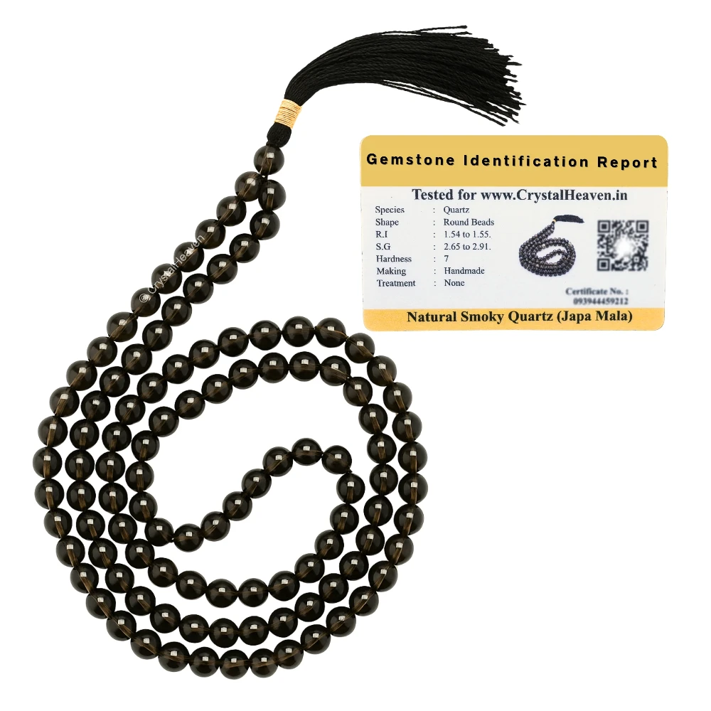 Smoky Quartz Japa Mala (Without Knot)