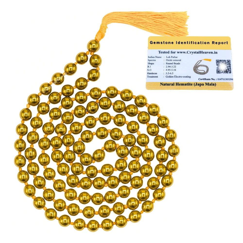 Golden Hematite Japa Mala (Hand Knotted)