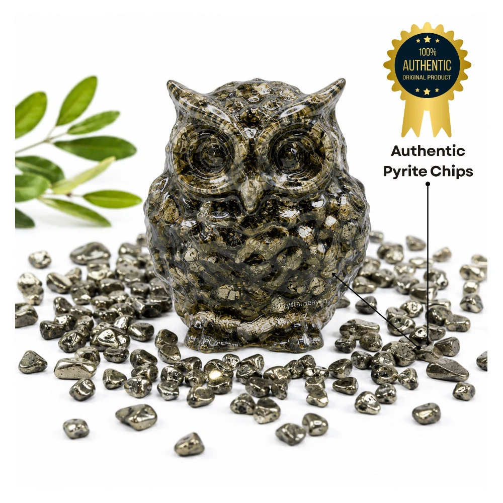 Natural Pyrite Owl - 2 Inch