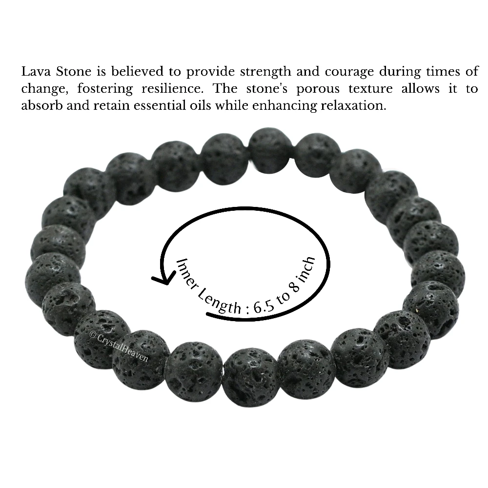Lava Stone Bracelet (Elastic)