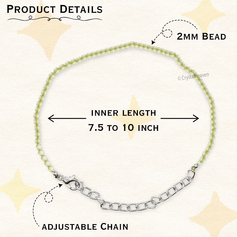 Prehnite Bracelets - 2mm Faceted Beads (Silver)