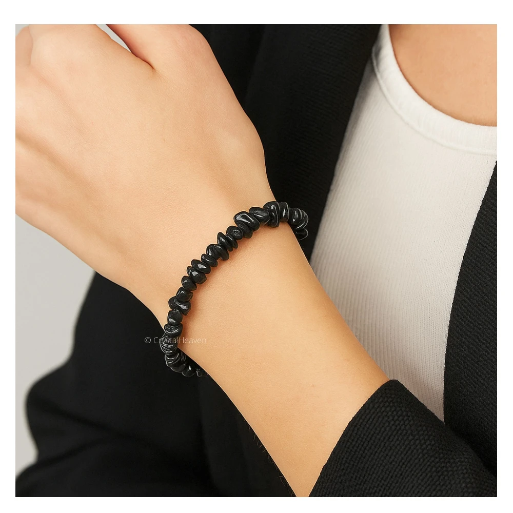 Black Tourmaline Chips Bracelet