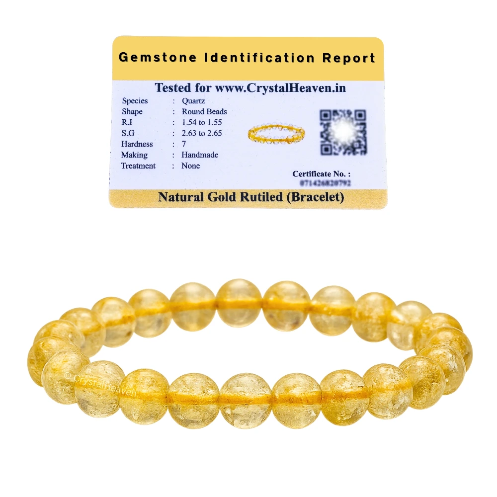 Golden Rutilated Quartz Bracelet (Elastic)