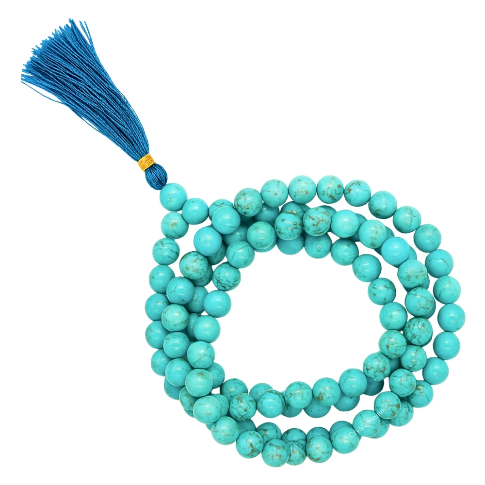 Magnesite Turquoise Japa Mala (Without Knot)