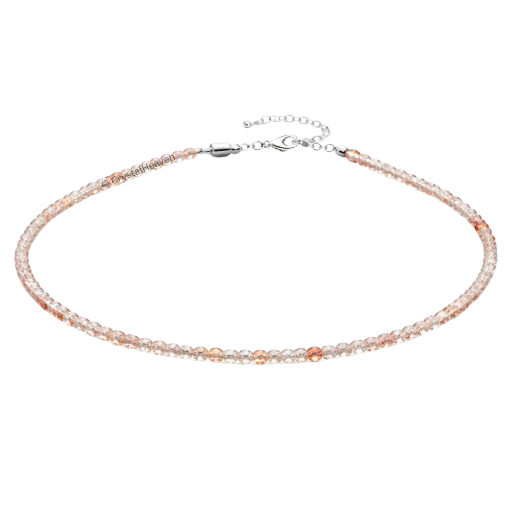 Copper Rutilated Quartz Anklet - 2mm Faceted Beads