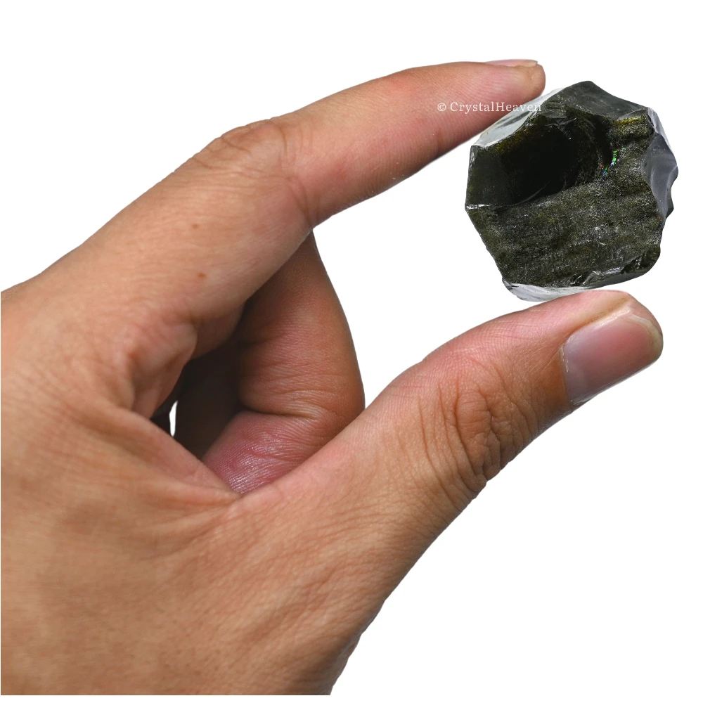 Raw Golden Sheen Obsidian Crystals (2 Pieces)