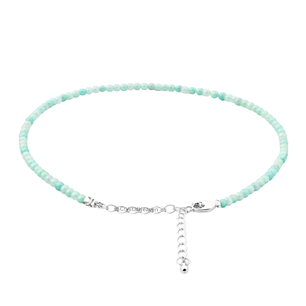 Amazonite Anklet - 2mm Faceted Beads (Silver)