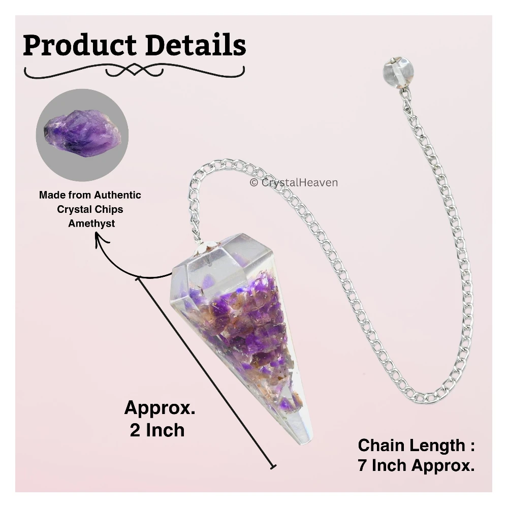 Amethyst Crystal Orgone Pendulum