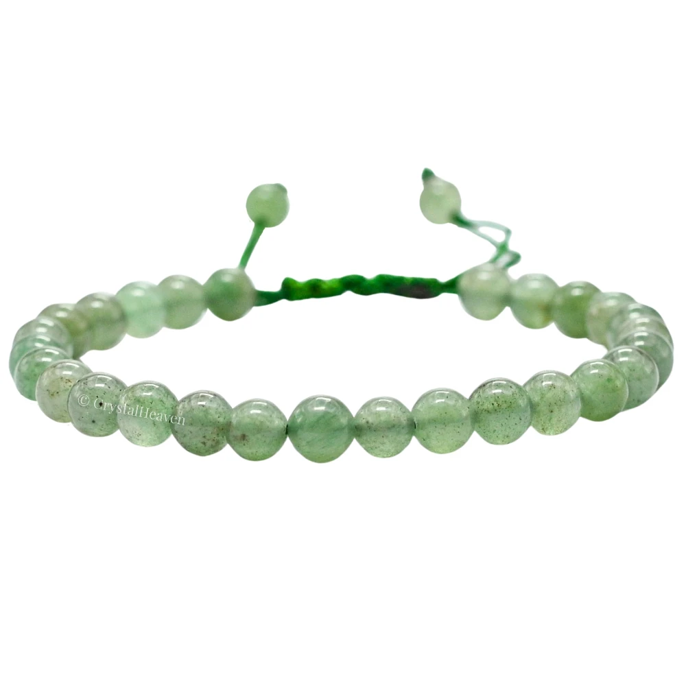 Green Aventurine Healing Crystal Bracelets - 6mm Beads (Adjustable)