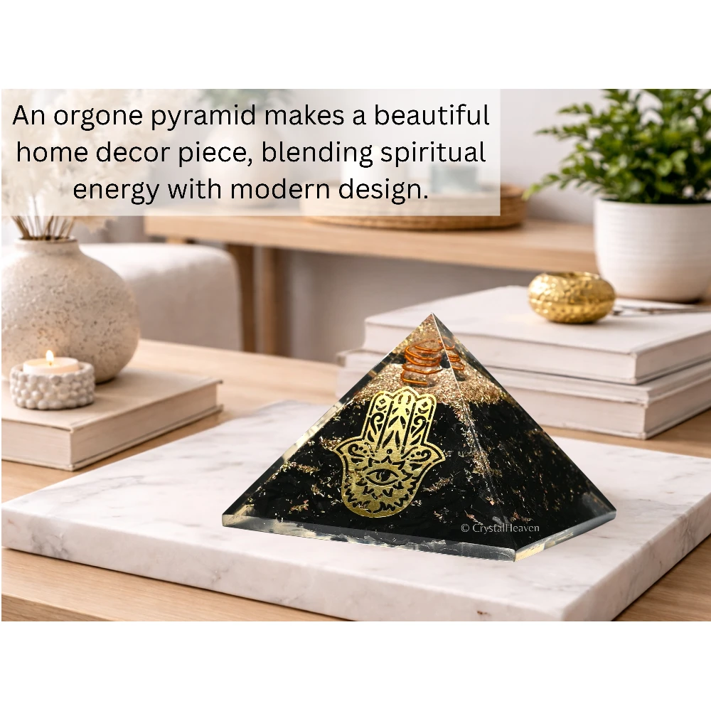 Shungite Orgone Pyramid (Hamsa)