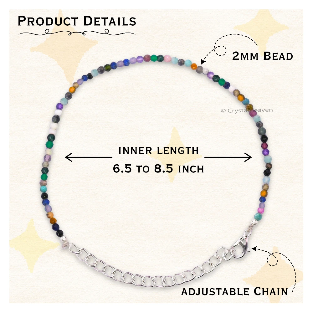 Mix Disco Bracelets - 2mm Faceted Beads (Silver)