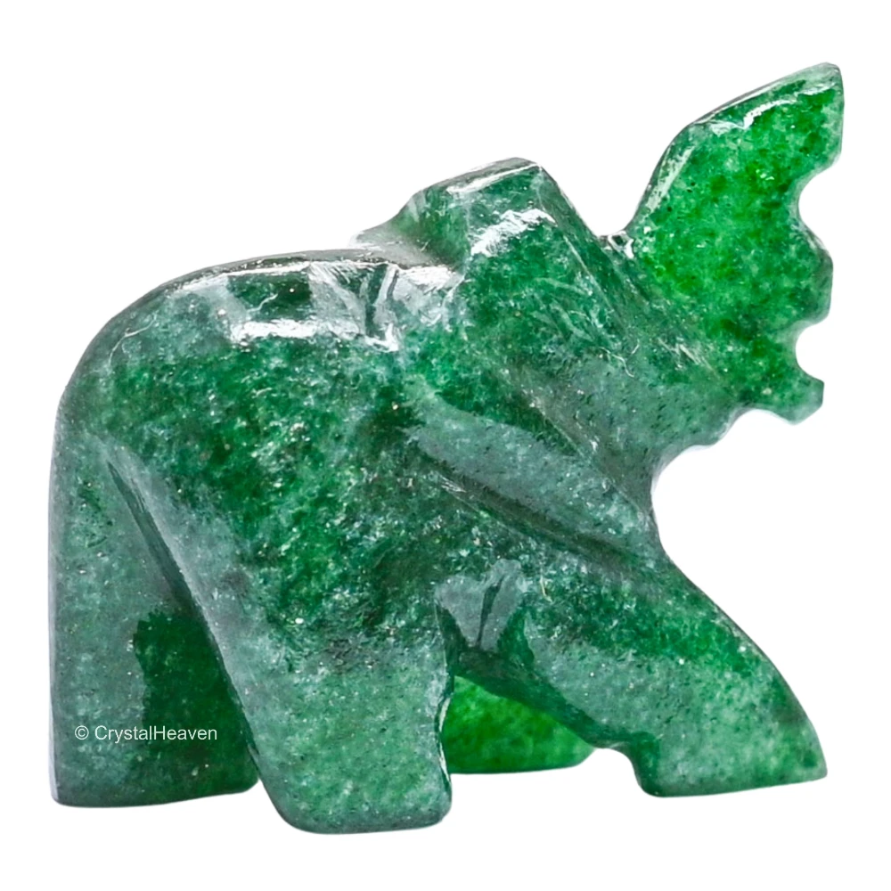 Dark Green Aventurine Crystal Elephant