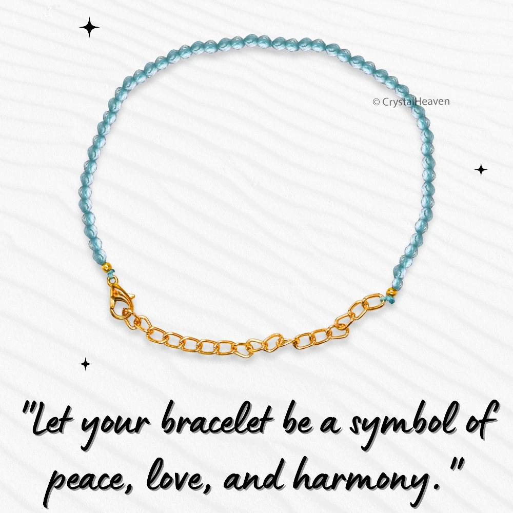 Sky Apatite Bracelets - 2mm Faceted Beads (Gold)