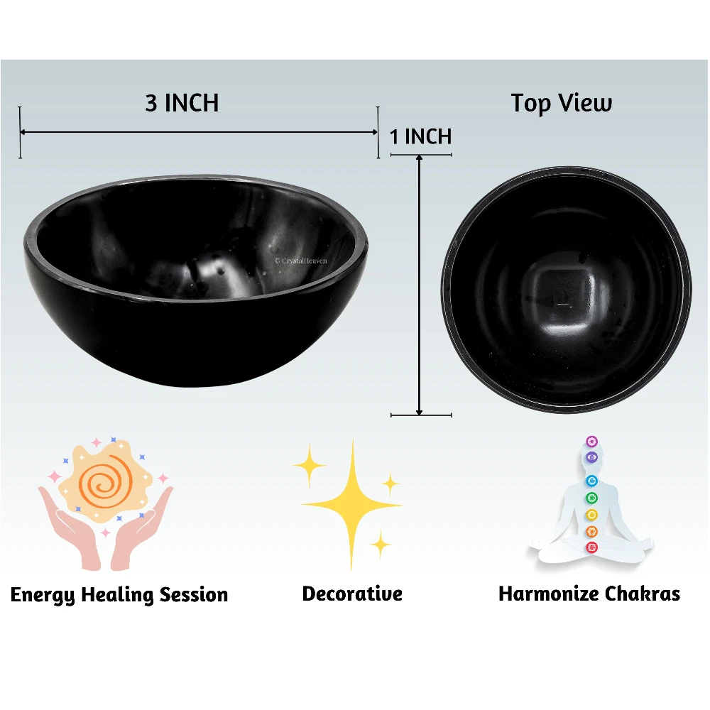 Black Obsidian Crystal Bowl - 3 Inch