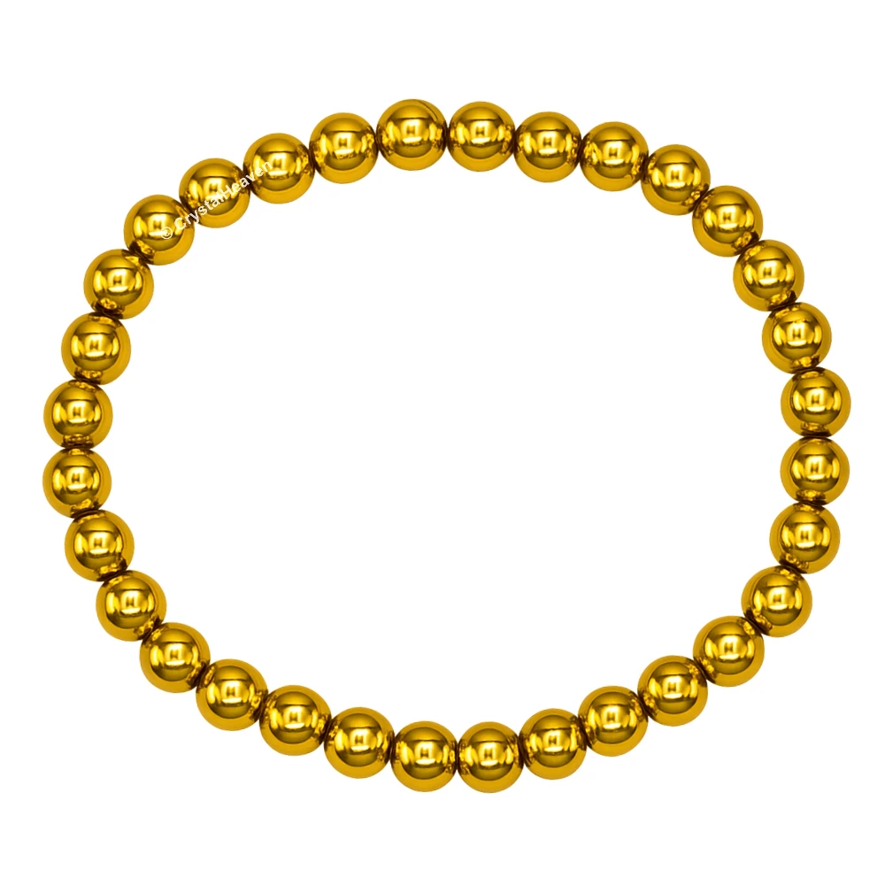 Golden Hematite Healing Crystal Bracelets - 6mm Beads