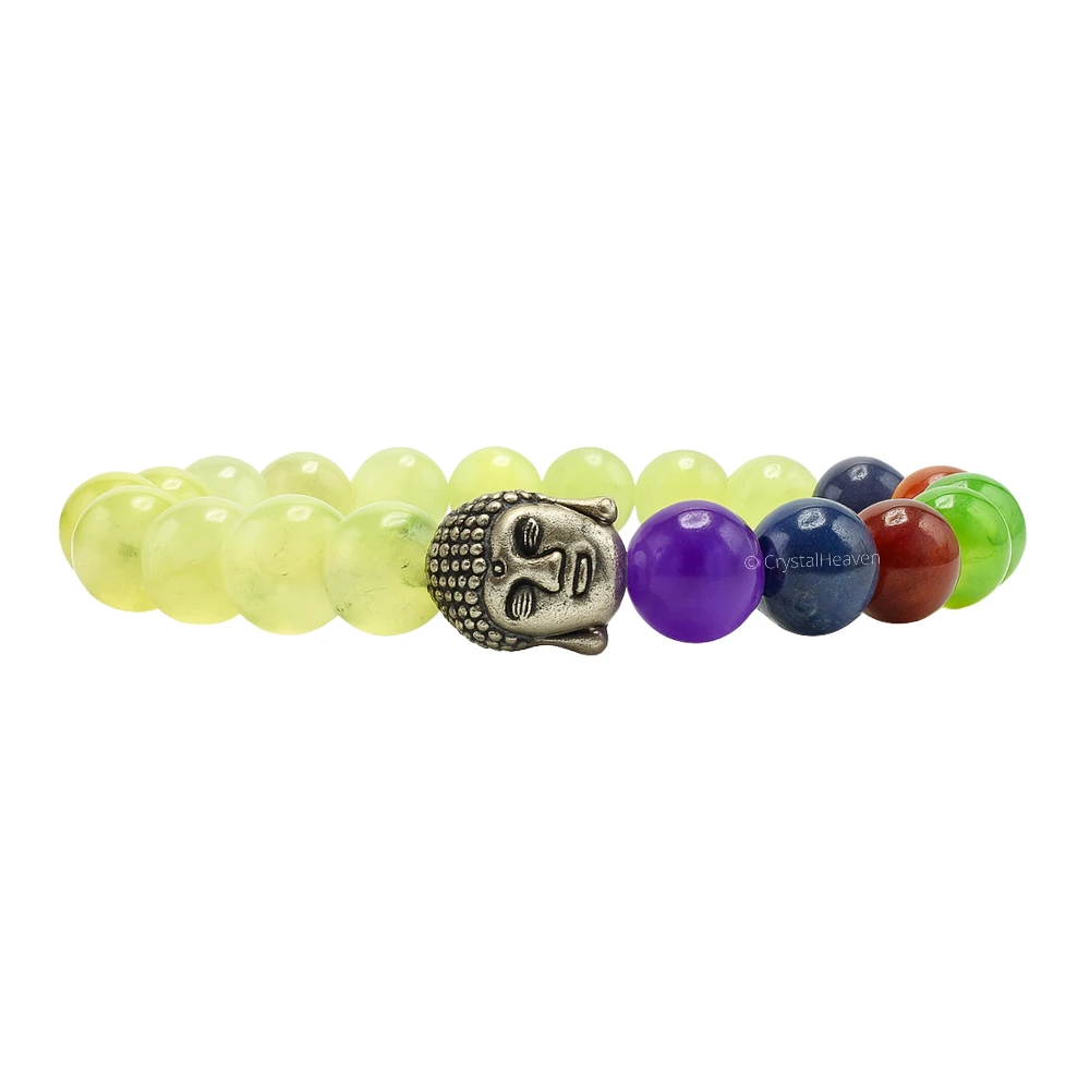 Prehnite Chakra with Buddha Bracelet (Elastic)