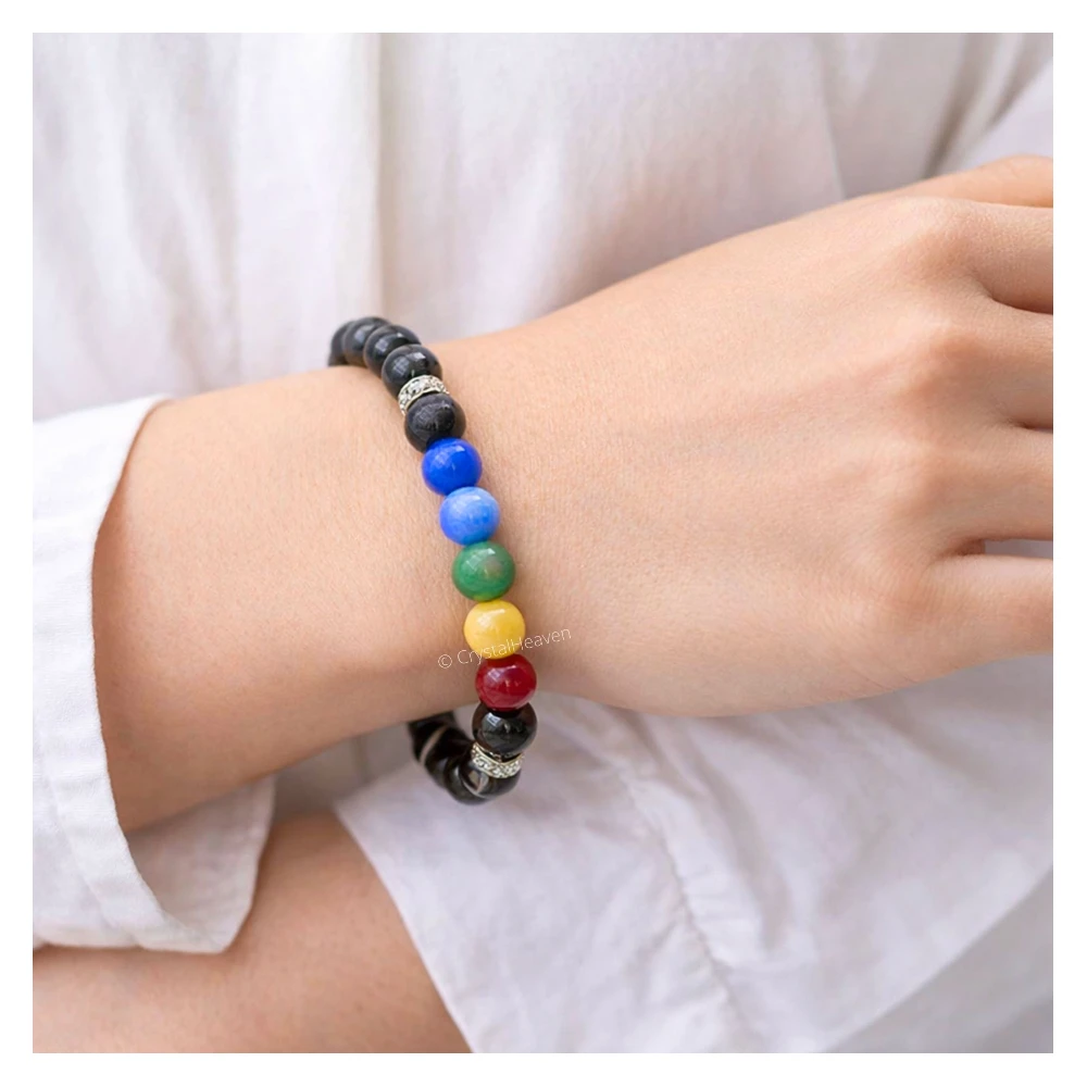 Black Sulemani Hakik Chakra Bracelet (Elastic)