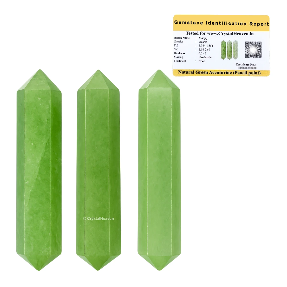Green Aventurine Pencil Points (Double Terminated) (Set of 3)