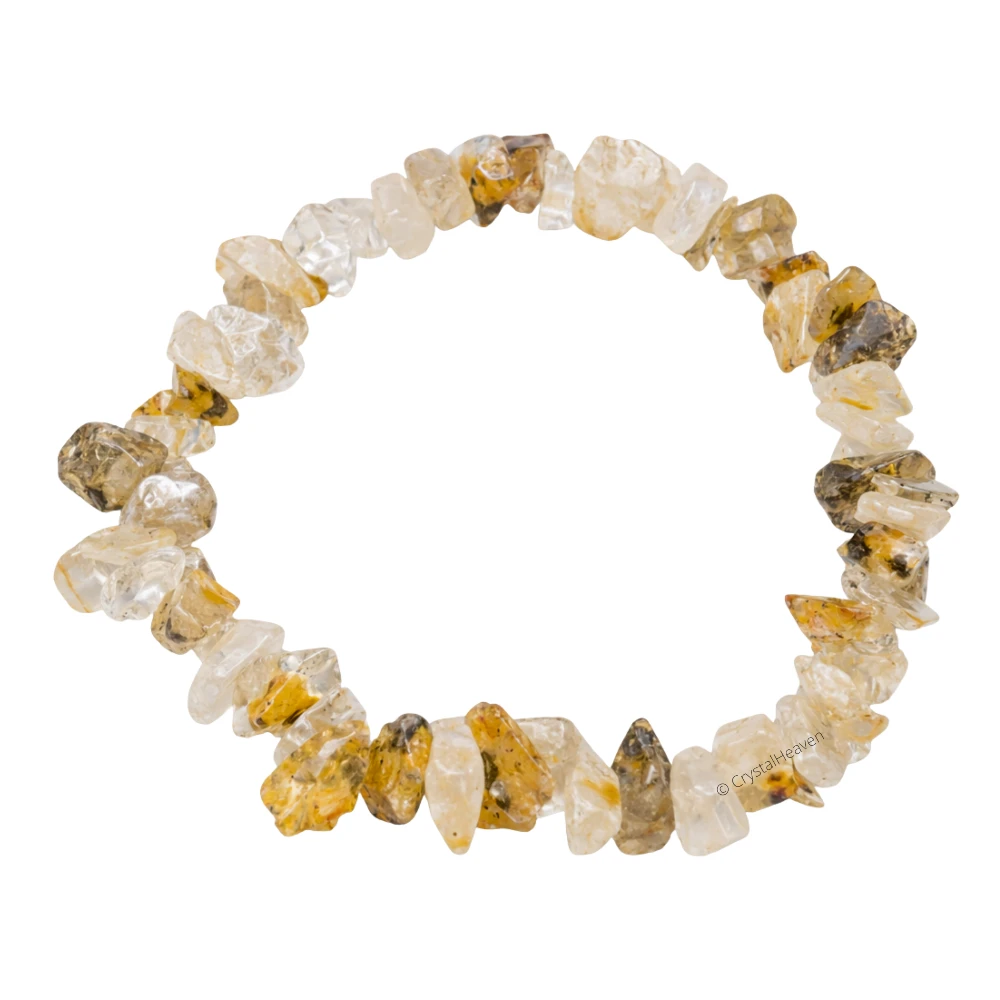 Golden Rutilated Quartz Chips Bracelet