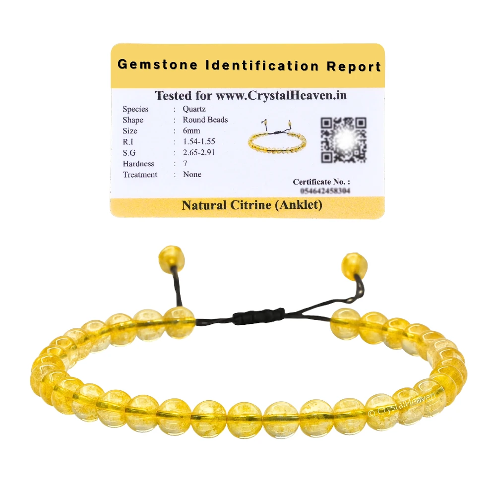 Citrine Anklet (Without Knot)