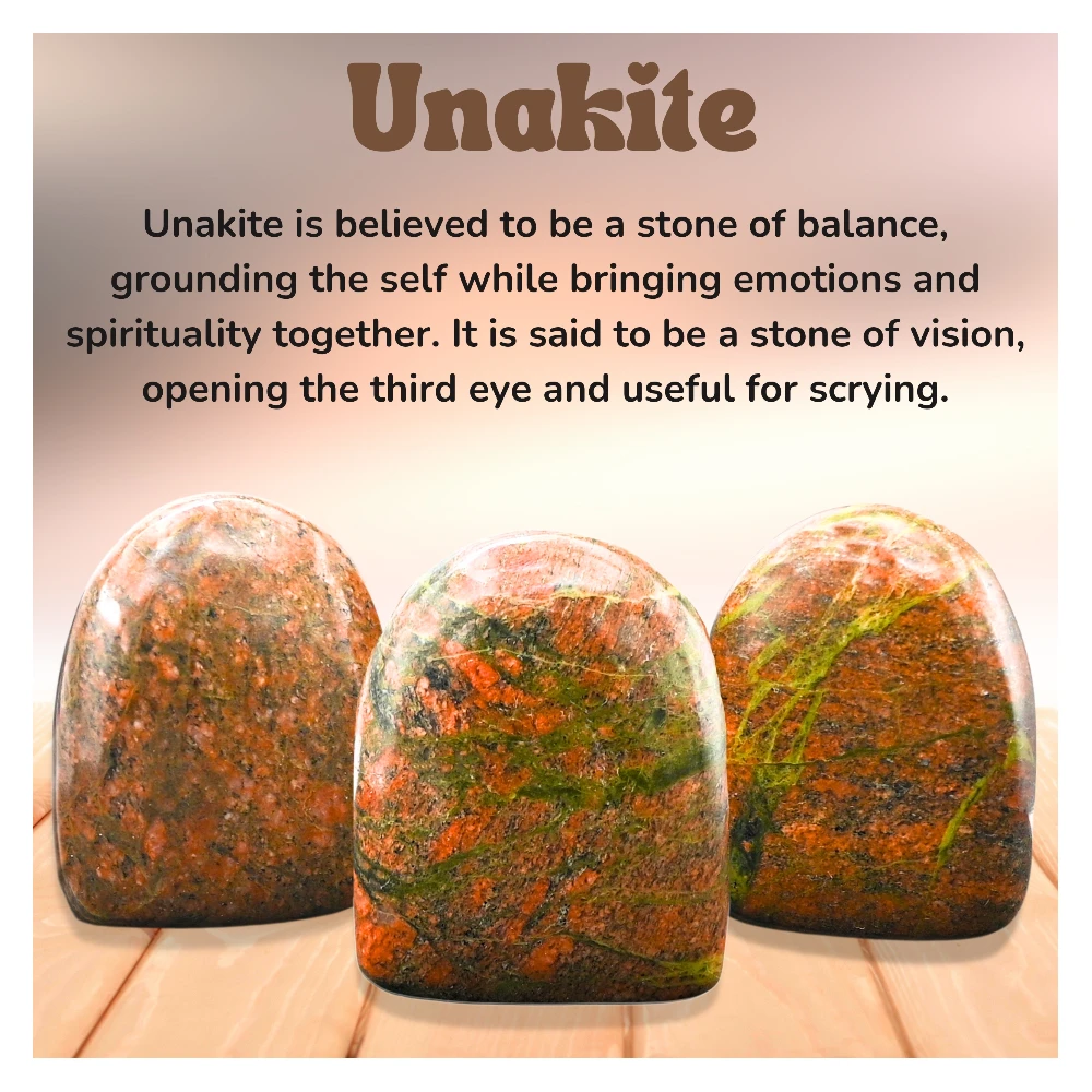 Unakite Standing Palm Stone (Regular)