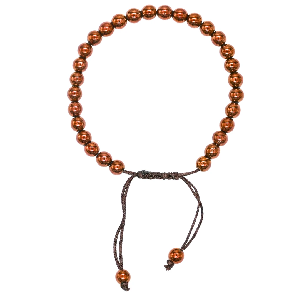 Copper Hematite Healing Crystal Bracelets - 6mm Beads (Adjustable)