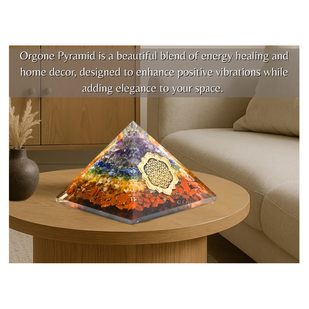 7 Chakra Orgone Pyramid (Lotus Flower Of Life)
