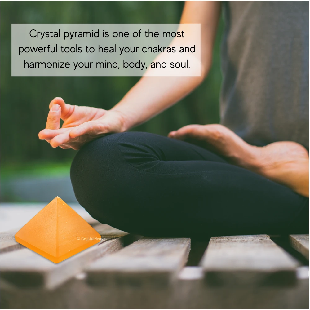 Orange Selenite Pyramid (1.5 Inch)