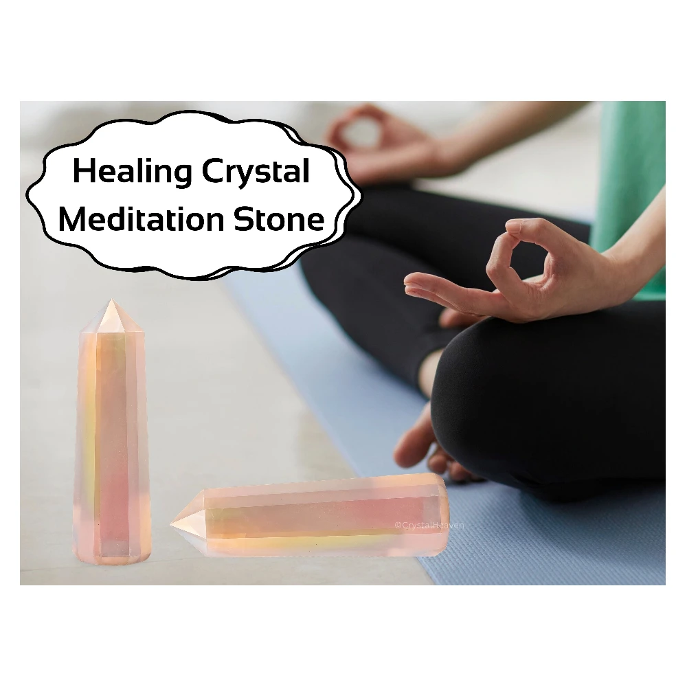 Angel Aura Rose Quartz Crystal Tower (3" to 4" inch)