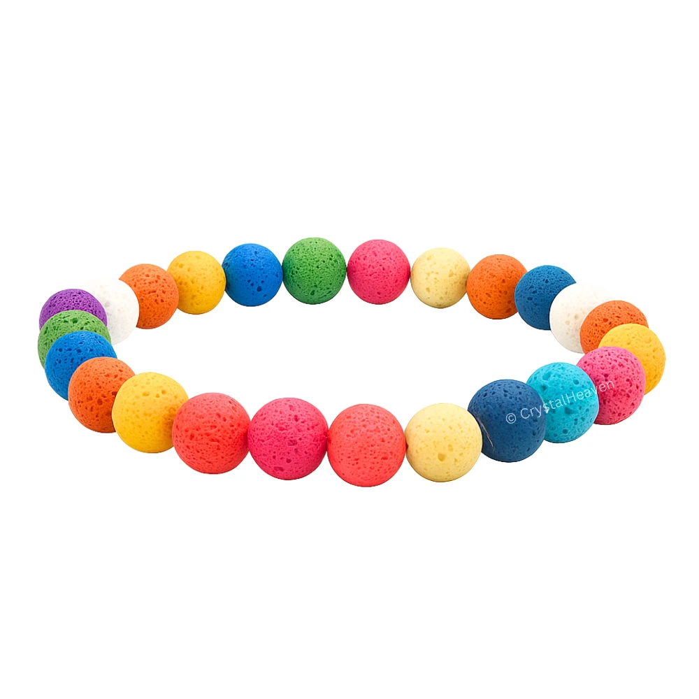 Multi Lava Stone Bracelet (Elastic)