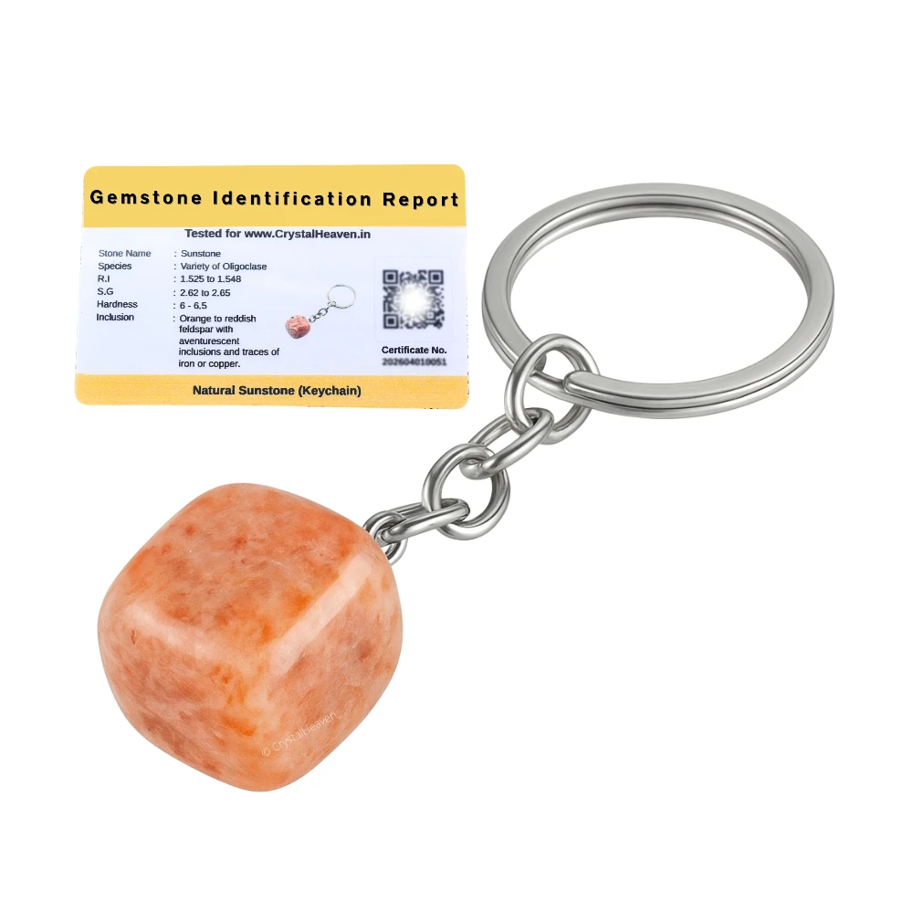 Sunstone Crystal Keychain (Tumbled)