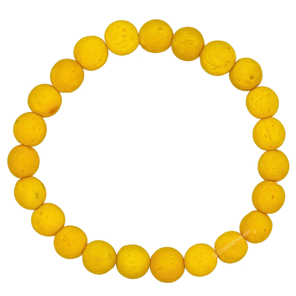 Yellow Lava Stone Bracelet (Elastic)
