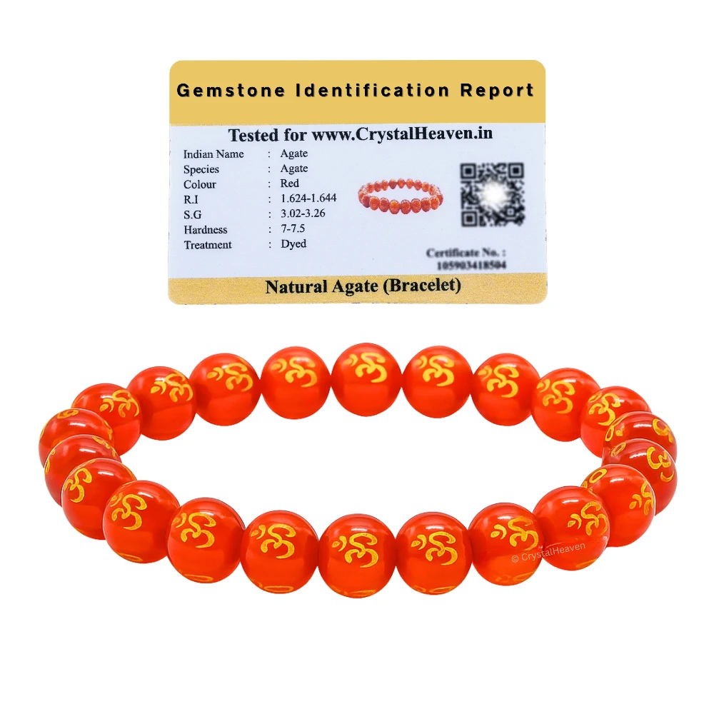 Red Agate OM Bracelet (Elastic)