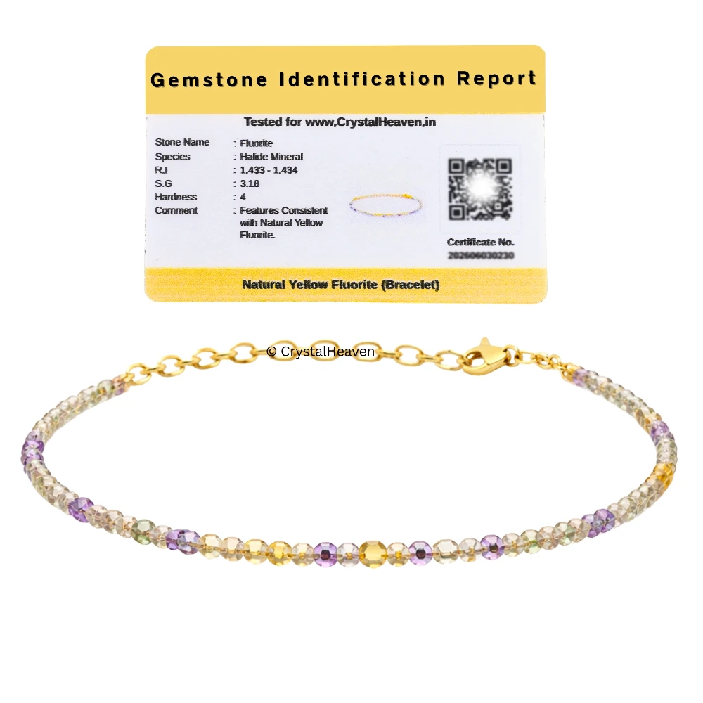 Yellow Fluorite Bracelets - 2mm Faceted Beads (Gold)