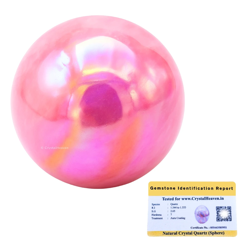 Angel Aura Rose Quartz Sphere (2 Inch)