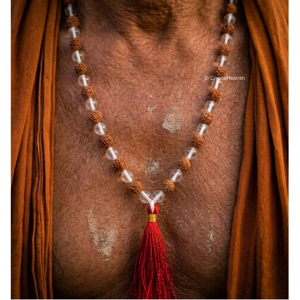 Original Rudraksha Sphatik Mala (Without Knot)