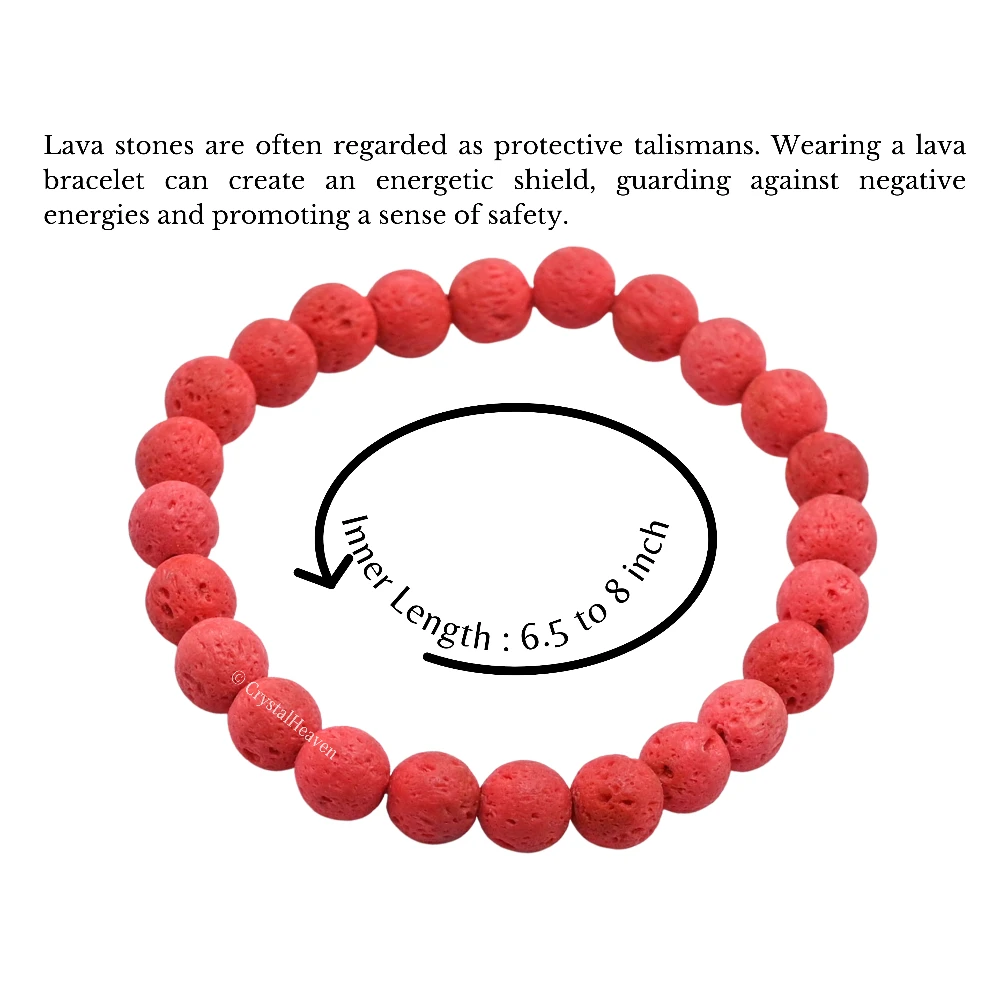 Red Lava Stone Bracelet (Elastic)