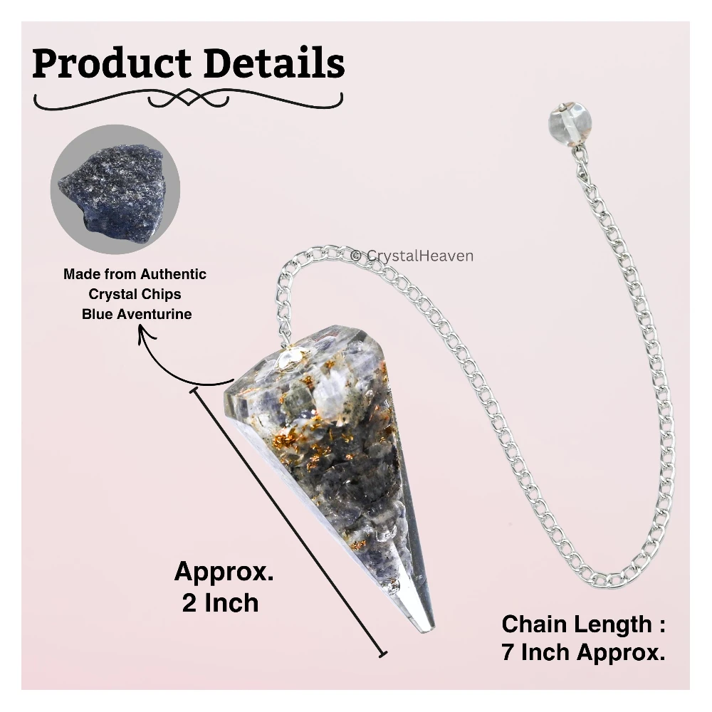 Blue Aventurine Crystal Orgone Pendulum