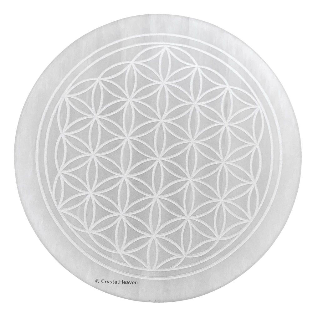 Selenite Charging Plate with Flower of Life