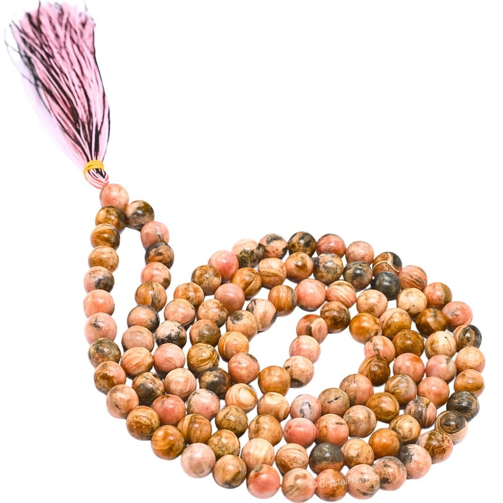 Rhodochrosite Japa Mala (Without Knot)